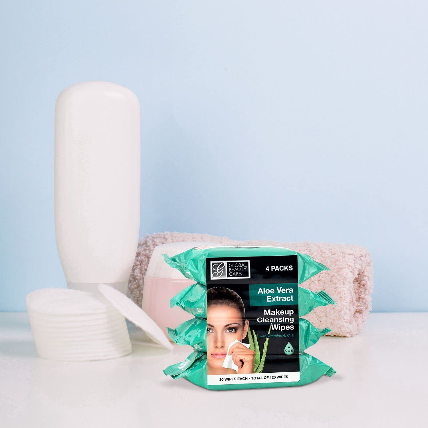 Global Beauty Care Makeup Remover Wipes (120 Count, Aloe Vera) - Image 3