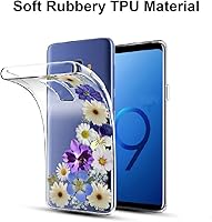 Vista 5 de Unov - Carcasa para Samsung Galaxy S9, con diseño suave, TPU, absorción de impactos, delgada, patrón labrado, cubierta de protección posterior