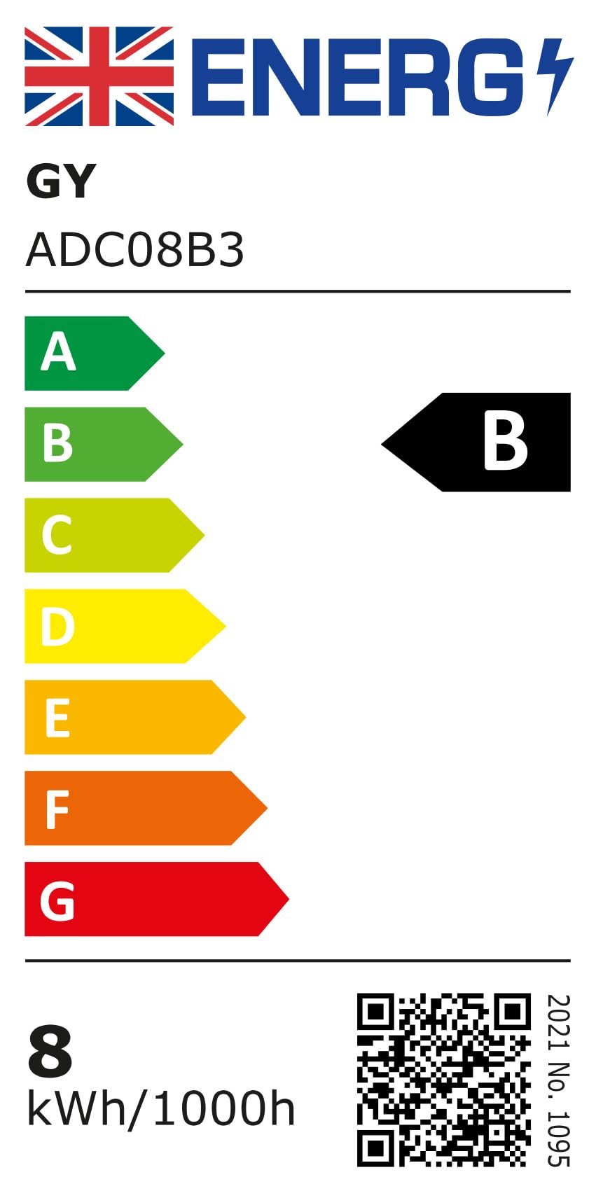 GY 8W Bombillas Led E27 6500K Luz Blanca Fría, 8W Equivalente a 100W, 1521 Lúmenes, No Regulable, A60 Bombilla Bajo Consumo Pack de 6