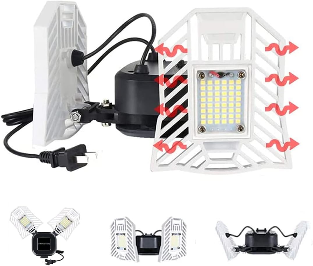 WZTO Led Shop Light, Led Garage Light 40W 4000LM Adjustable Panels Waterproof Outdoor Landscape Floodlight for Garage Workshop Home Lighting