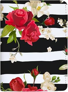 Porta-passaporte com lindas flores de couro para passaporte, acessórios de viagem para homens e mulheres