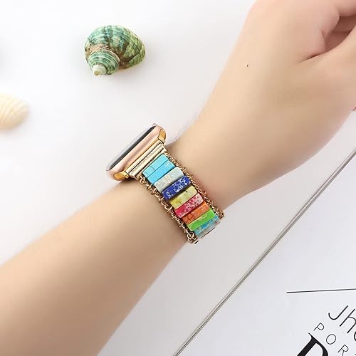 Miniatura 4 de Correa de chakra compatible con Apple Watch Band de 1.491.571.61 pulgadas, 1.651.731.73 pulgadas, piedra natural, hecha a mano, cuentas curativas,