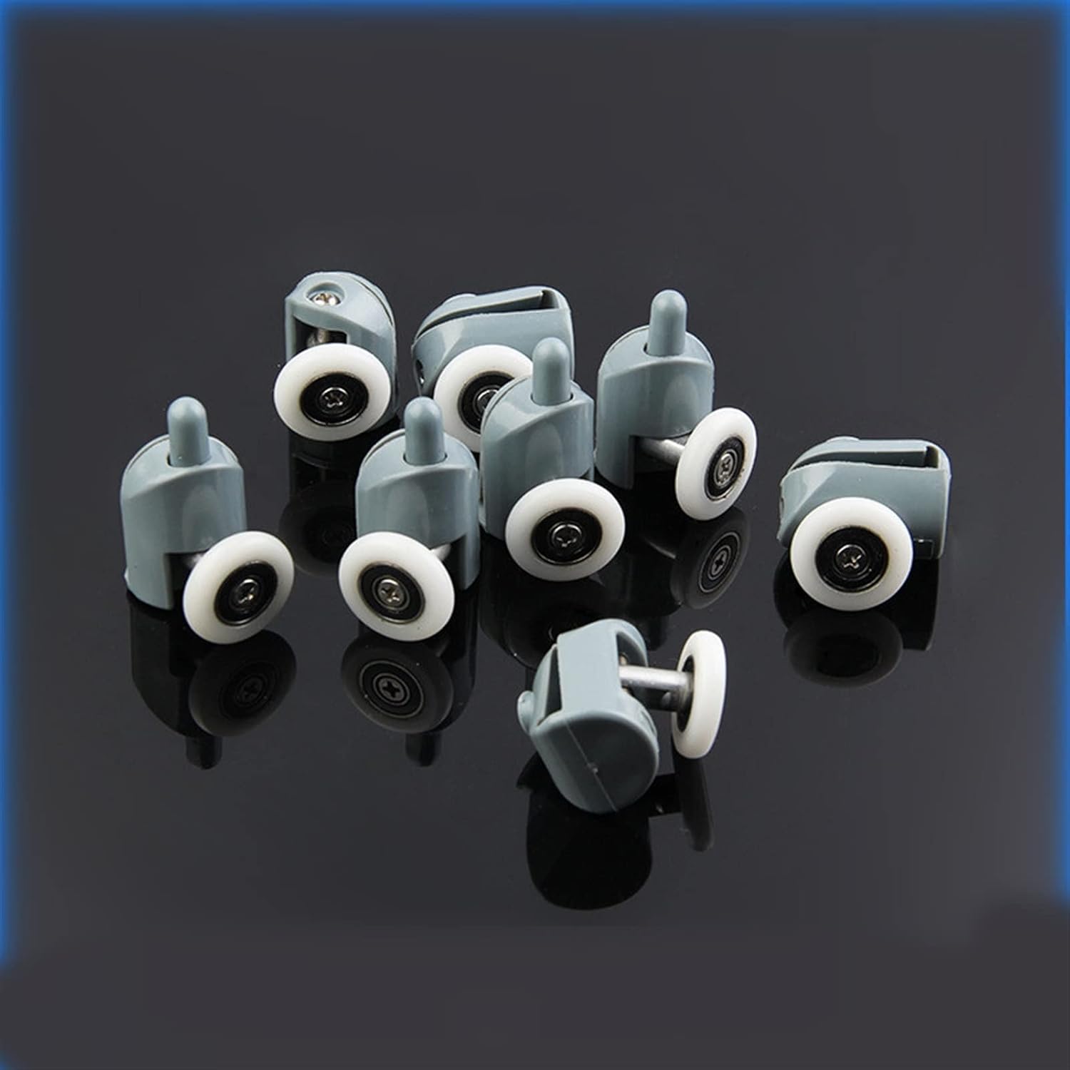 Diameter19 20 23 25 27mm Shower Door Rollers Runners Wheels Shower Room Pulley Replacement 4top +4bottom 8pcs (Color : M102-8pcs S260-8pcs, Size : 23MM_6MM)