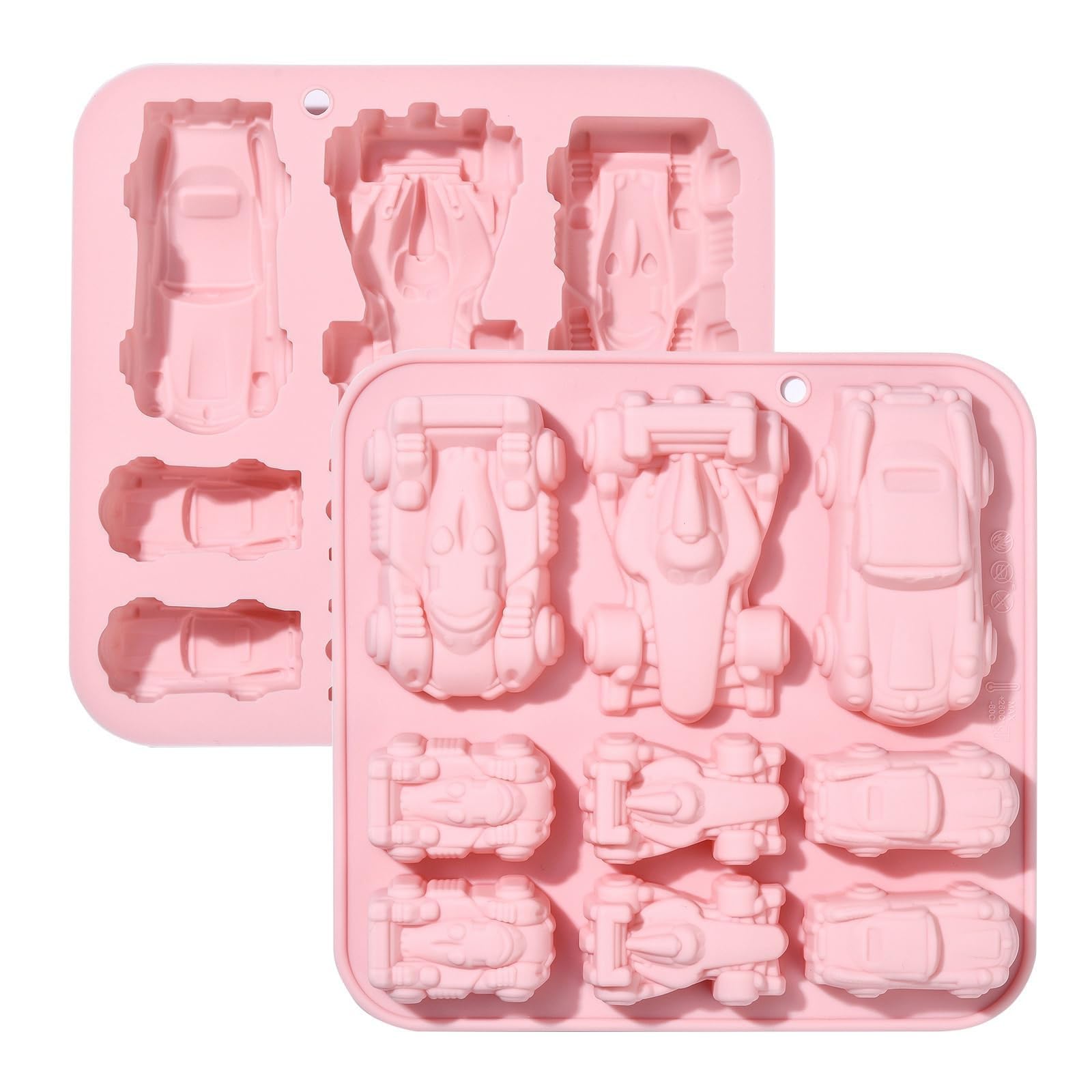 9 Racing Car Silicone Molds for Baking, Cartoon Shaped Food Moulds, Kids Birthday Party Treats, Chocolate Ice Cube Cake Dosa Shapes Molds for Kids-image-30