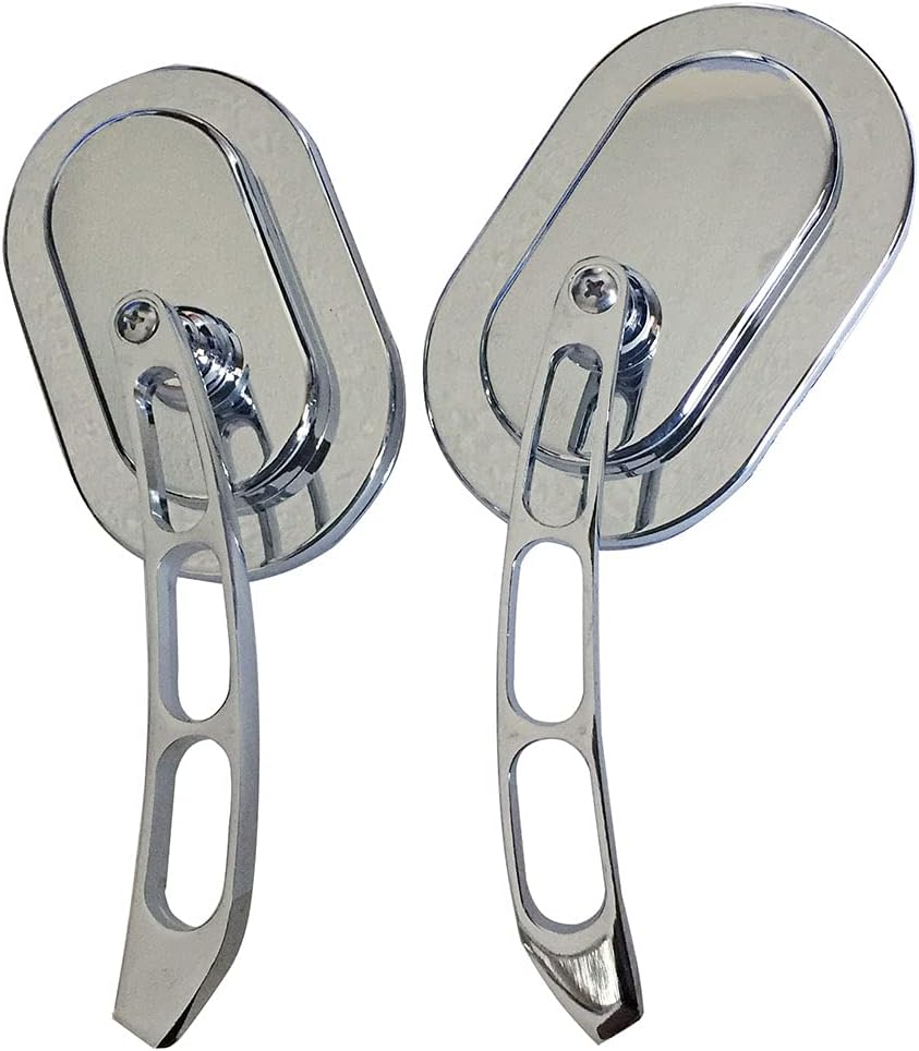 1Pair Chrome Magnum Oval Head Teardrop Stem Motorcycle Mirrors Compatible for 2006 Kawasaki Vulcan 1500 VN1500T Classic