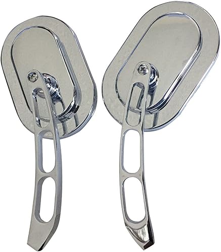 Compatible con 1 par de espejos de motocicleta cromados Magnum ovalados para Kawasaki Vulcan 1700 VN1700 Voyager ABS