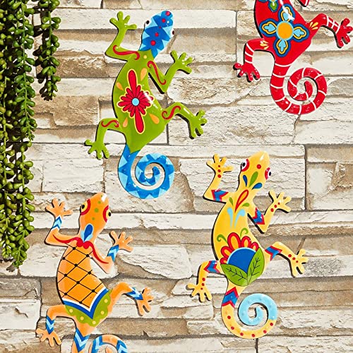 Metal Gecko Outdoor Wall Décor In 6 Designs (5.5 X 8.6 In, 6 Pieces) #TOP1
