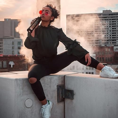 Miniatura 7 de 2.0  Botella mezcladora de proteínas de vidrio de 35 onzas, sin BPA, tapa a prueba de fugas, bola mezcladora de acero inoxidable y funda de