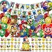 Produktbild Super Mari Geburtstag Deko,48 Pièces Super Mario Geburtstag Party Deko,Mari Ballon Set mit Happy Birthday Banner,Latexballons etc,Kinder Geburtstag Party Dekoration