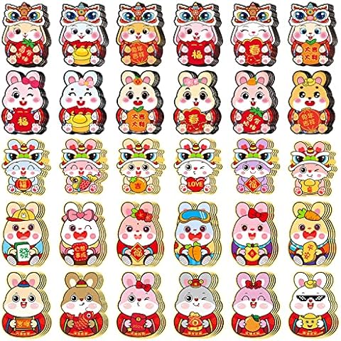 48 Pcs Chinese New Year Red Envelopes 2023 Year of The Rabbit Red Envelopes Lucky Money Envelopes Hong Bao Rabbit Year Red Packets for Chinese Spring Festival Wedding Birthday, 18 Designs Cover