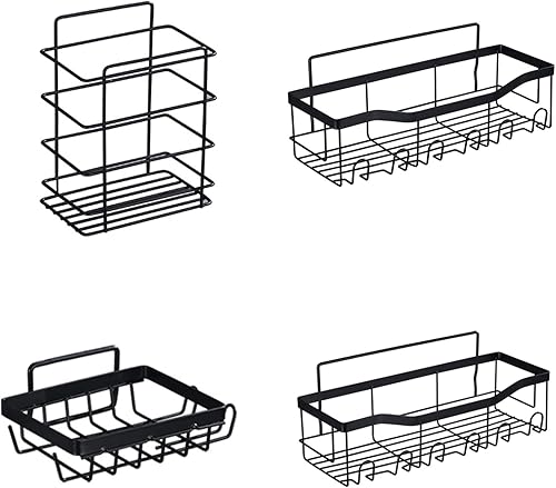 Miniatura 4 de Yuly Estante de baño de montaje en pared, estante multiusos para champú, estante de esquina para condimentos cosméticos, estante de ducha, esquina