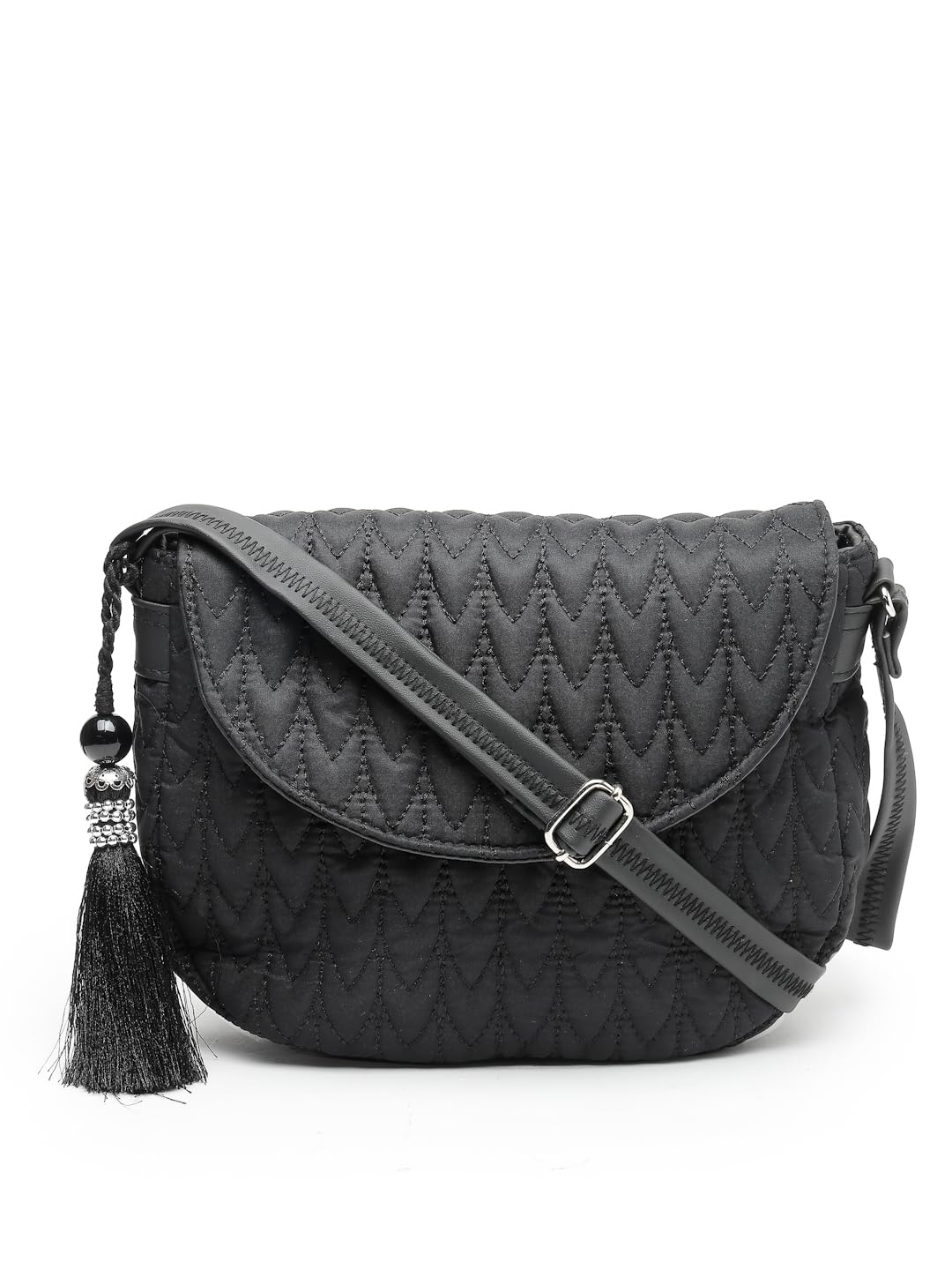 Anekaant Uno Black Chevron Quilted Polyester Sling Bag (B0D9B3TG2W) Amazon Price History, Amazon Price Tracker