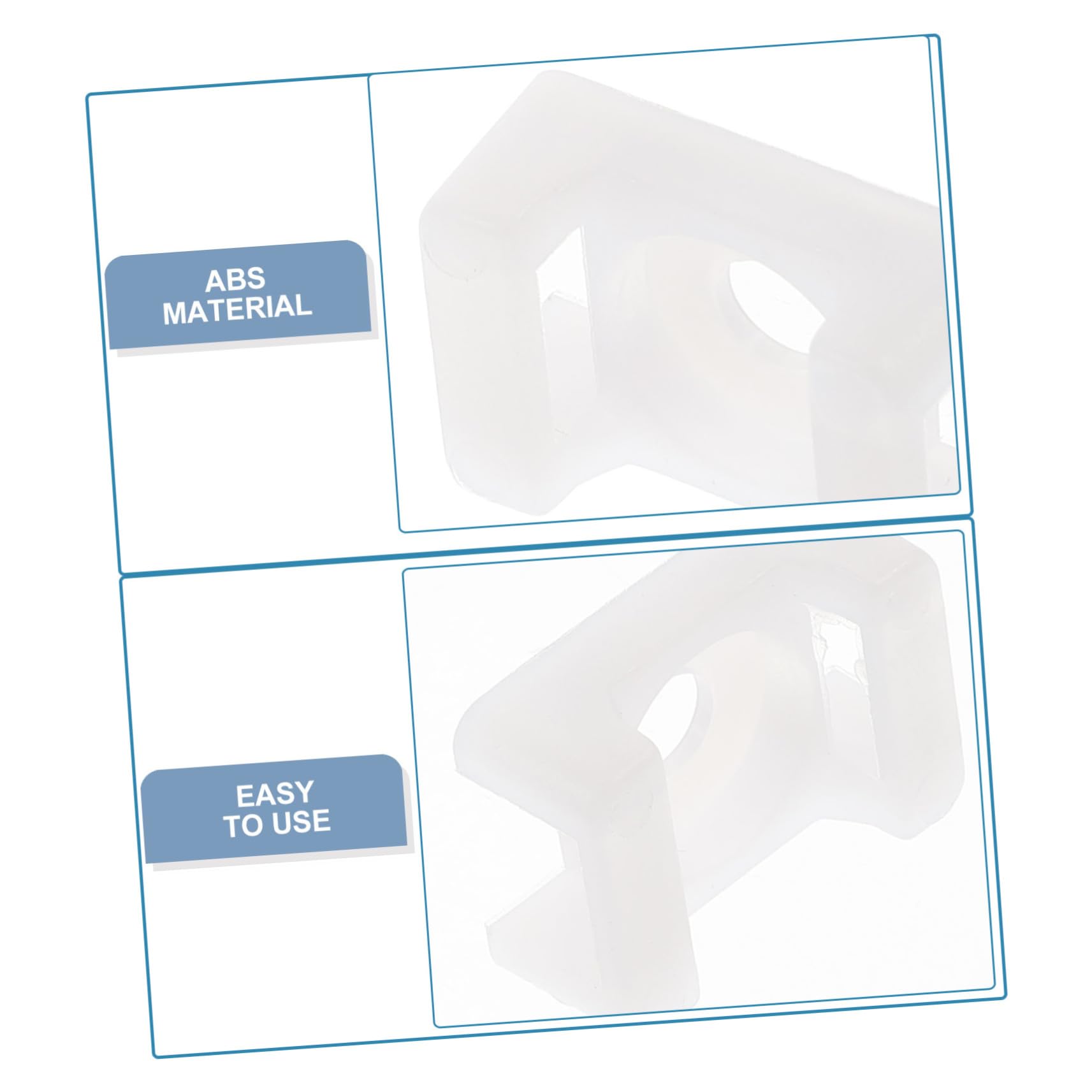 Hemobllo Supporto per Fascette in Plastica Abs Bianco 500 Pezzi per Fissaggio Cavi e Fascette, per Computer e Auto