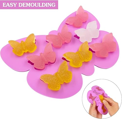 Miniatura 2 de 2 moldes de mariposa de silicona con forma de mariposa para cubitos de hielo, moldes para derretir cera, moldes para hornear dulces de chocolate,
