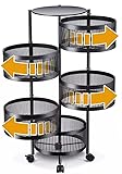 MARUI Universall multifunktionales Regal Küchenrollwagen Obstkorb Aufbewahrungsbehälter Küchenregal Organizer für Küche, Badezimmer, Kinderzimmer und Büro auf Rädern (5 FÄCHER RUND)