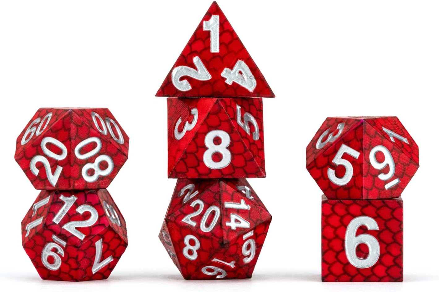 FanRoll Dragon StormTM Silicone Dice Set: Red Dragon Scales