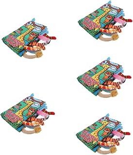 TOYANDONA 5 Peças Livro De Pano De Cauda Carrinho De Brinquedo Brinquedos Para Bebês Brinquedo Infantil Brinquedo De Inteligência Do Bebê Livro De Crinkle Livro De Treinamento De Cognição