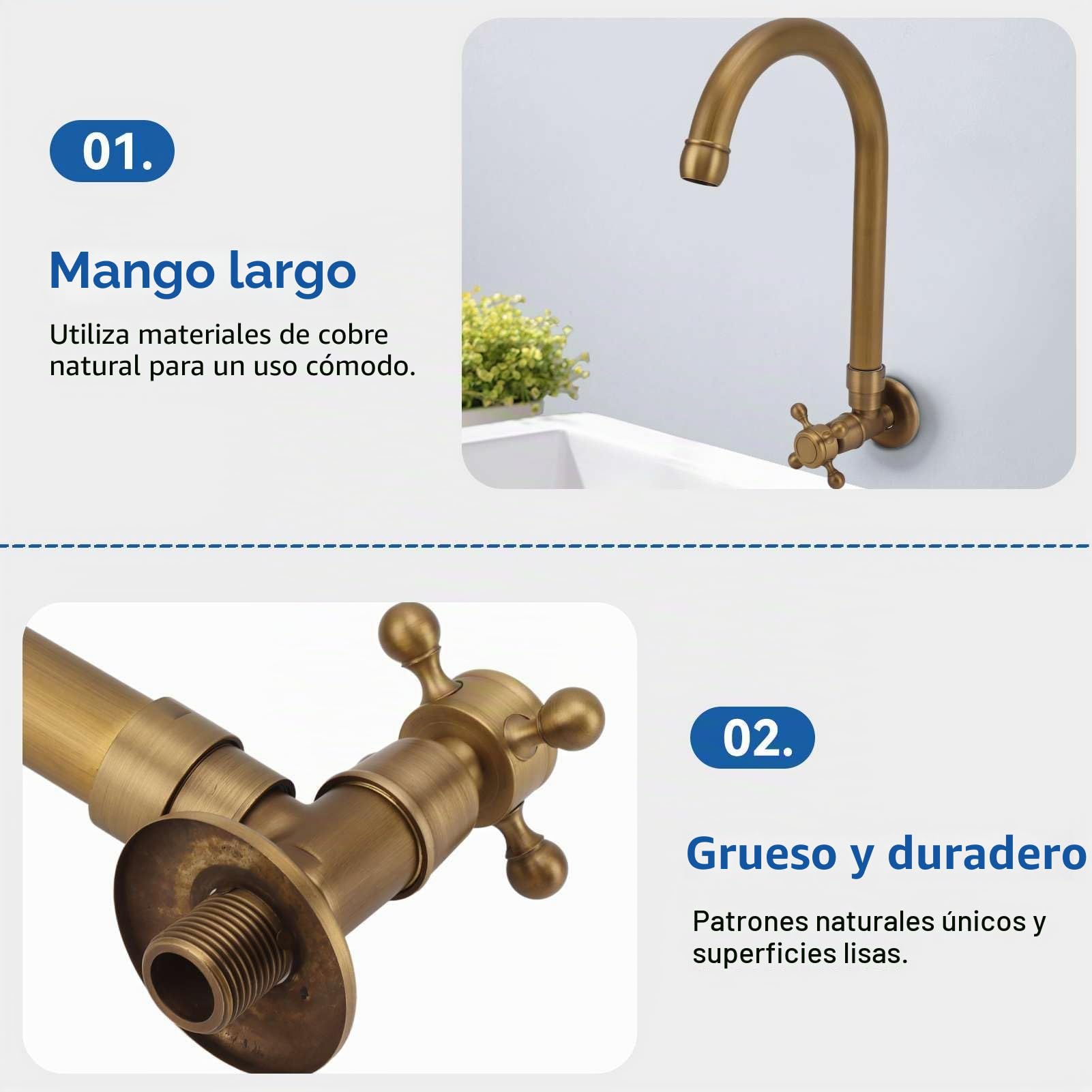 Grifo de cocina, Grifo De Jardín, Grifo Para Fregadero Al Aire Libre, Grifo Para Fregadero De Barra, Grifo Para Bañera De Lavandería Con Un Solo Orificio, grifo giratorio de cocina (Round)