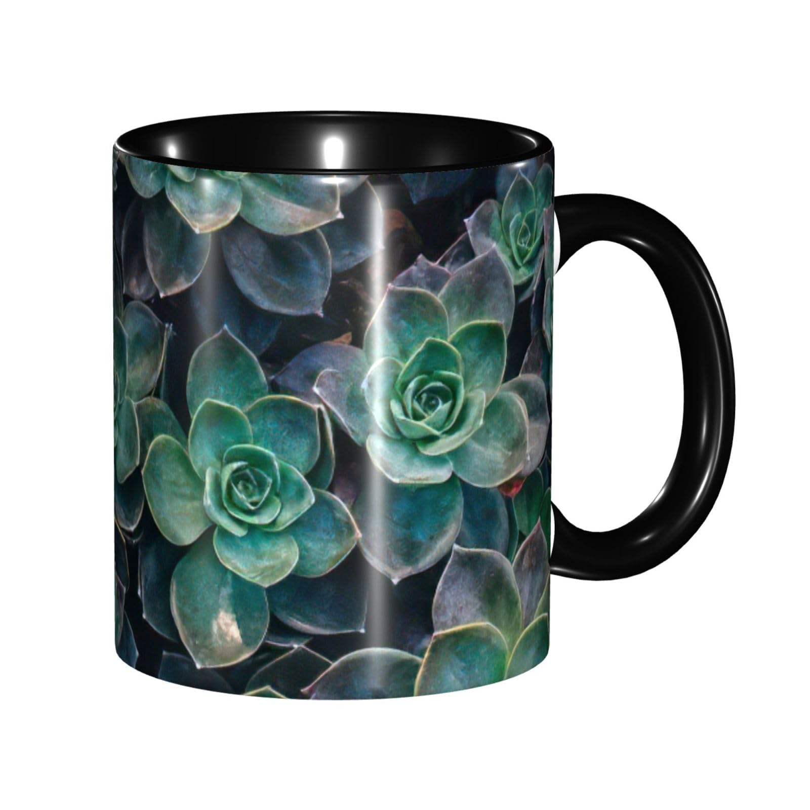 Tasse en poterie de 325 ml imprimé succulentes et mug à café avec boîte cadeau