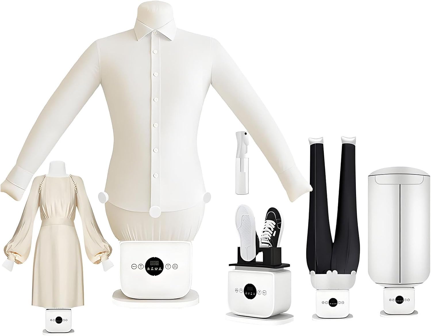 Automatic Ironing Machine,Wrinkle Removal,Timed Drying & Ironing,360° Without Blind Spots Drying,3-in-1 Inflatable Steamer for Tops,Pants,Dresses,Shoes and Small Garments