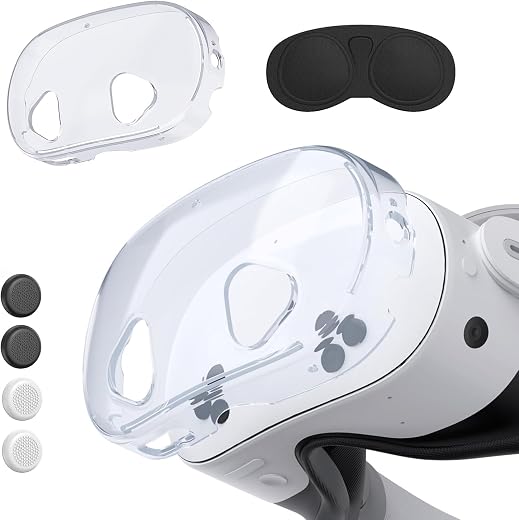 New World VR Accessories Protective Case for Meta Quest 3S, TPU Shell Cover Compatible with Quest 3S Included Transparent ...