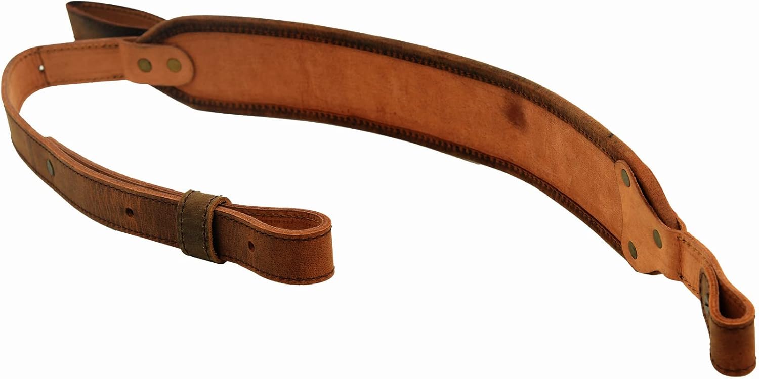 HERTE Leather Rifle Sling Shotgun Padded Strap Hunting Strong Comfortable for 1 inch Gun Swivel