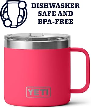 YETI Rambler 14 oz Mug, Vacuum Insulated, Stainless Steel with MagSlider Lid, Stainless