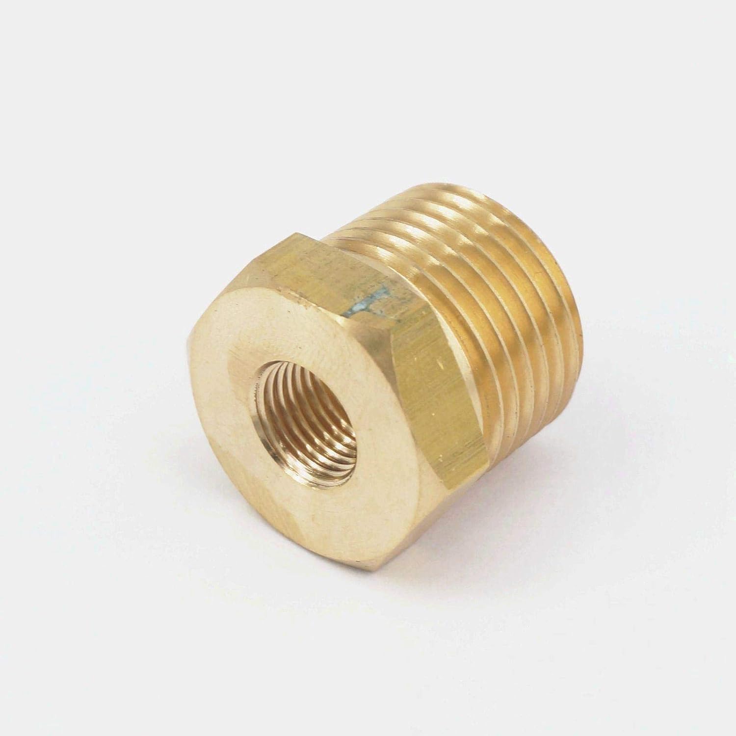 1/2" BSPT Male x 1/8" NPT Female Reducing Bushing Brass Pipe Fitting Connector Adapter Air Gas Fuel Water