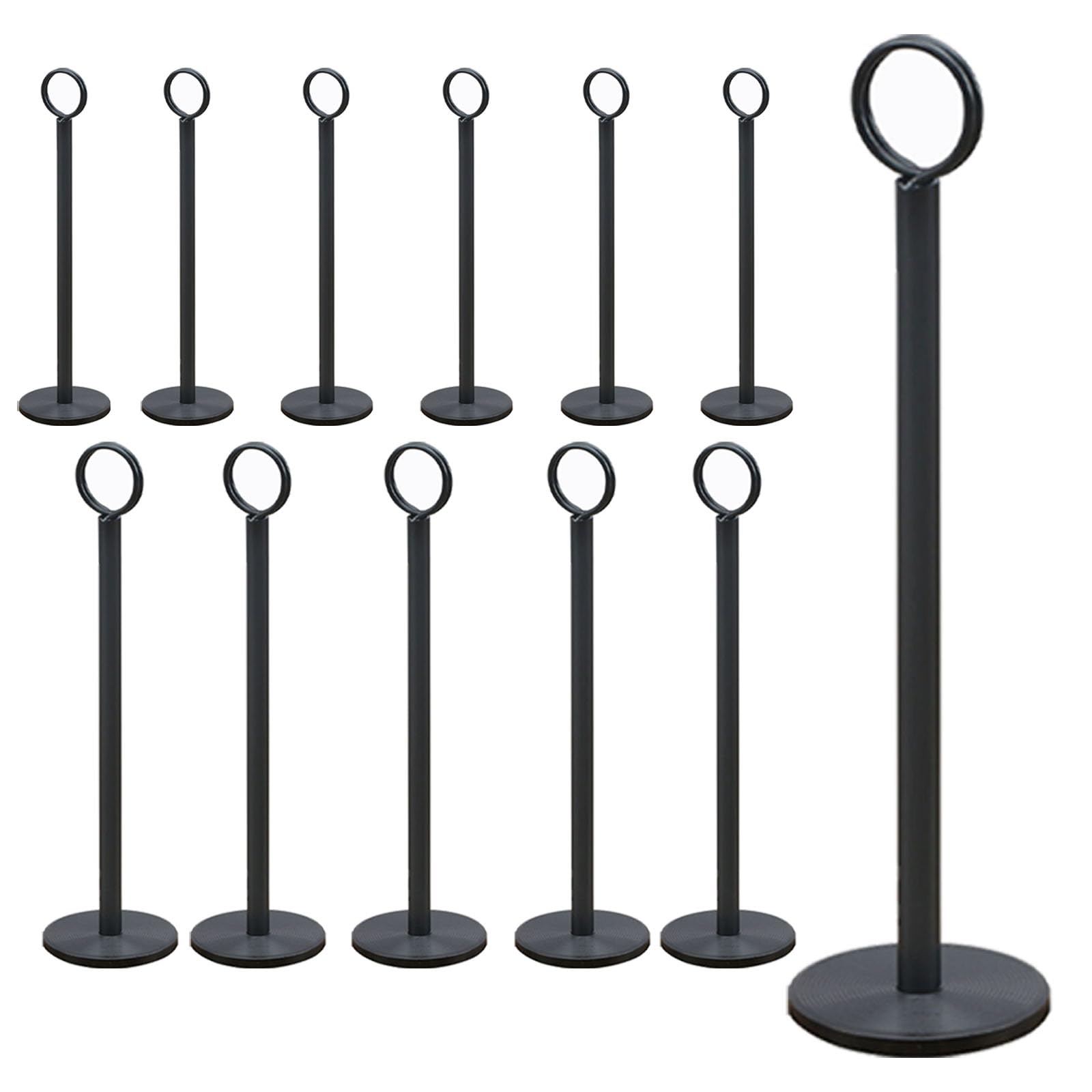 Stojący pionowy stojak na wizytówki Metalowa okrągła podstawa z klipsem pierścieniowym Blat na numer stołu na przyjęcie weselne 12pcs 250mm