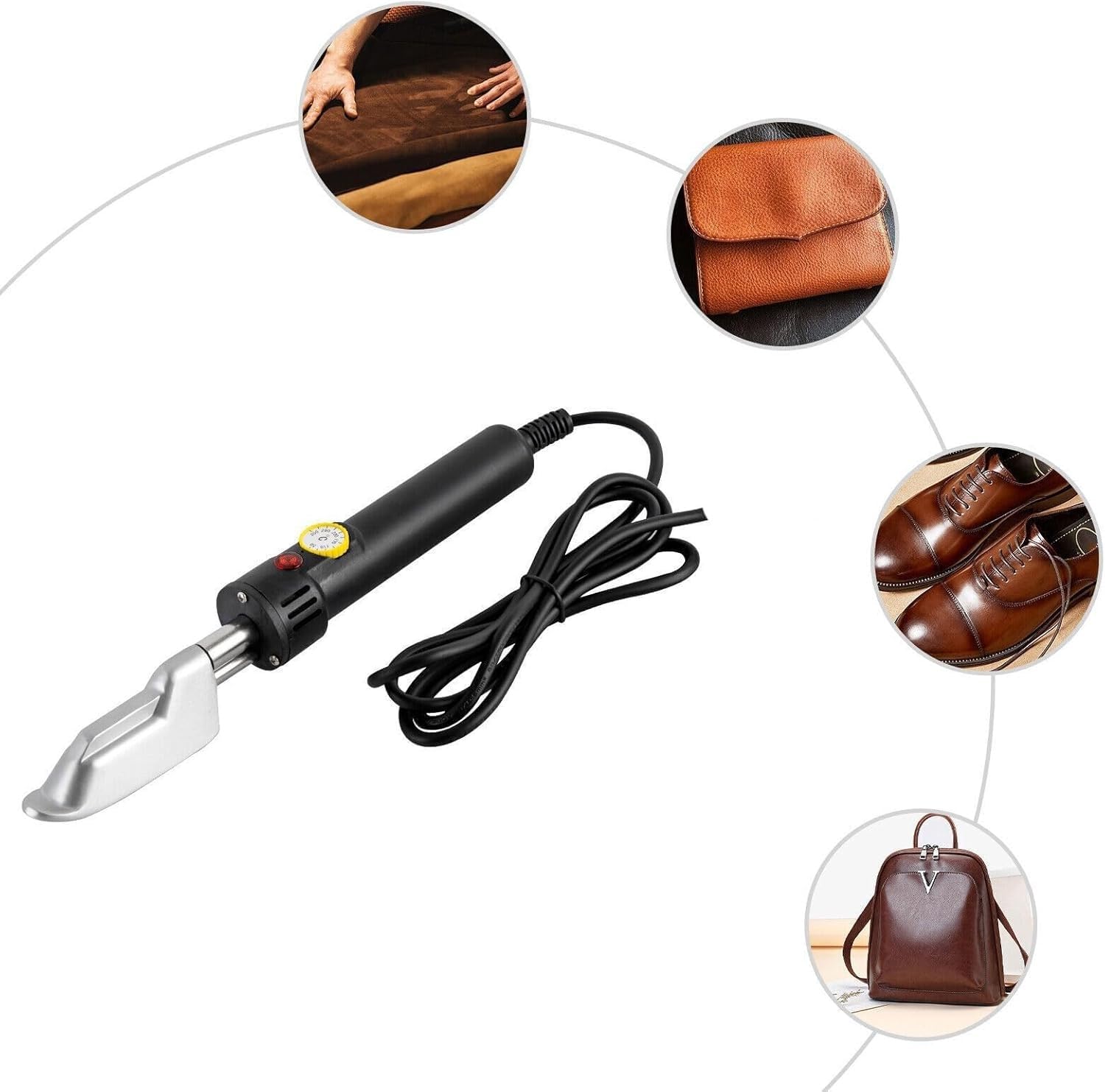 Ferro Da Stiro Elettrico For Pelle, Mini Ferro Da Stiro For Pelle Con Display Digitale, Ferro Da Stiro Termostatico Con Cavo Da 150 W, Con Temperatura Regolabile Da 50 A 350 °C
