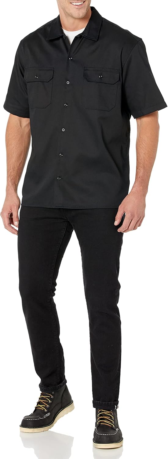Amazon Essentials Men's Short-Sleeve Stain and Wrinkle-Resistant Work Shirt