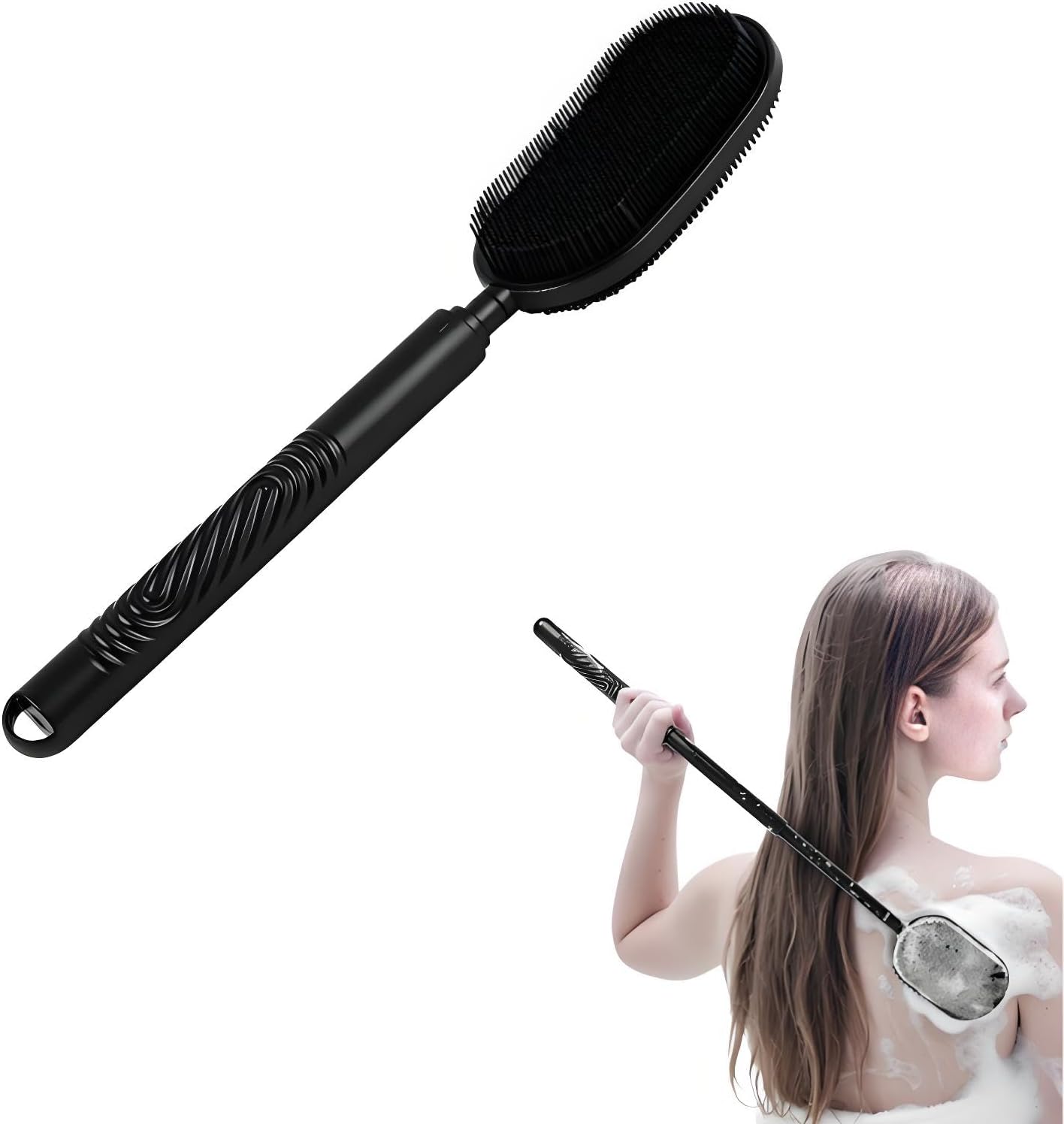 Back Scrubber for Shower，Body Scrubber，Extendable，Double Sided，Massage Brush，Exfoliating