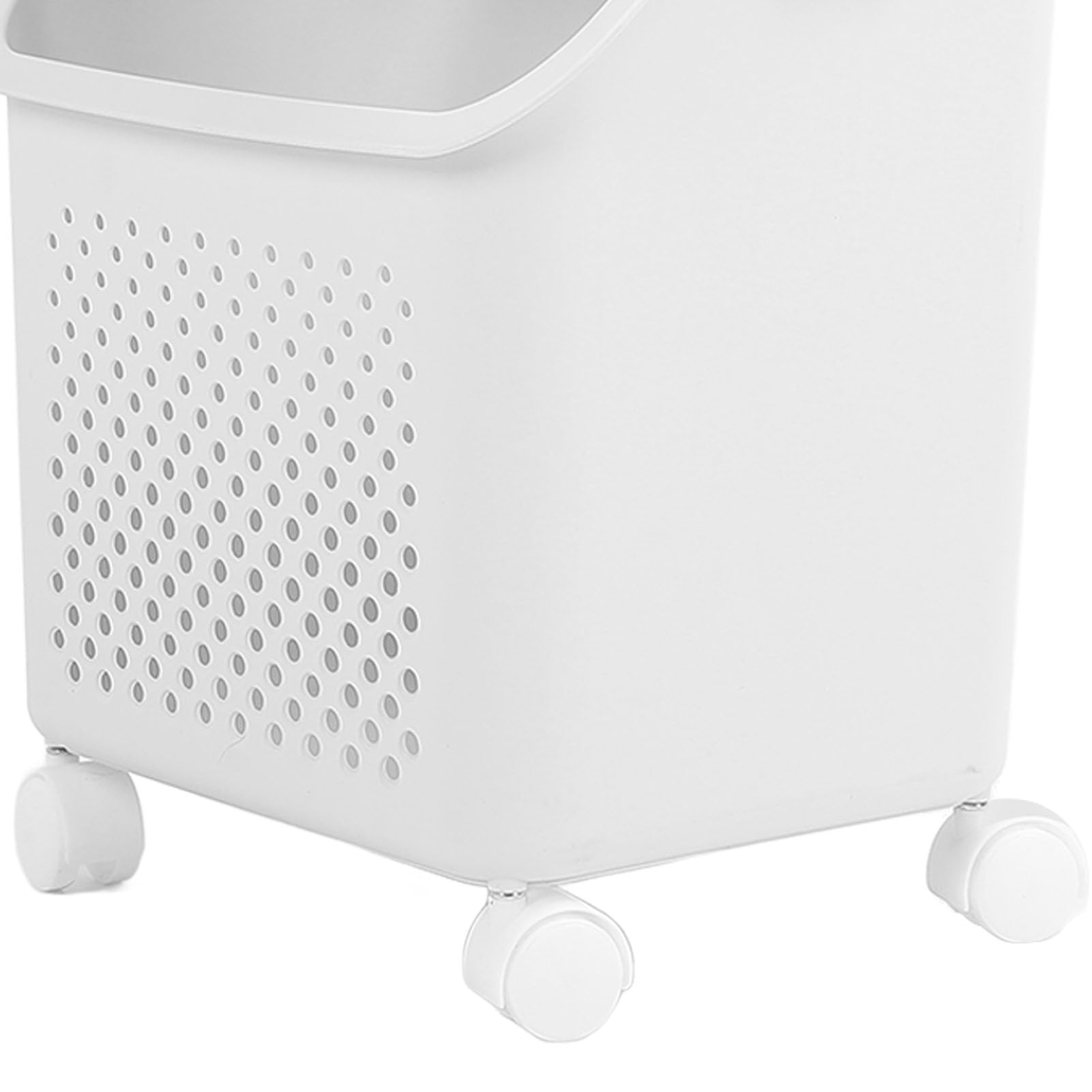 Rollender Wäschekorb, PP-ABS-Konstruktion, Kleideraufbewahrungskorb mit 4 Rädern, Stapelbares Design für Zuhause, Küche, Waschküche (2 Etagen)