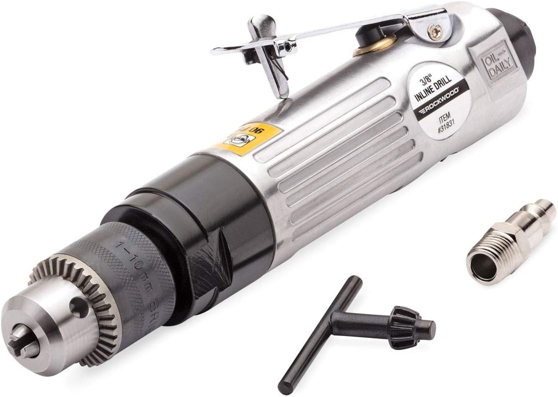 Rockwood Taladro no reversible del alto esfuerzo de torsión del motor de aire de 38 pulgadas neumático 2500 rpm