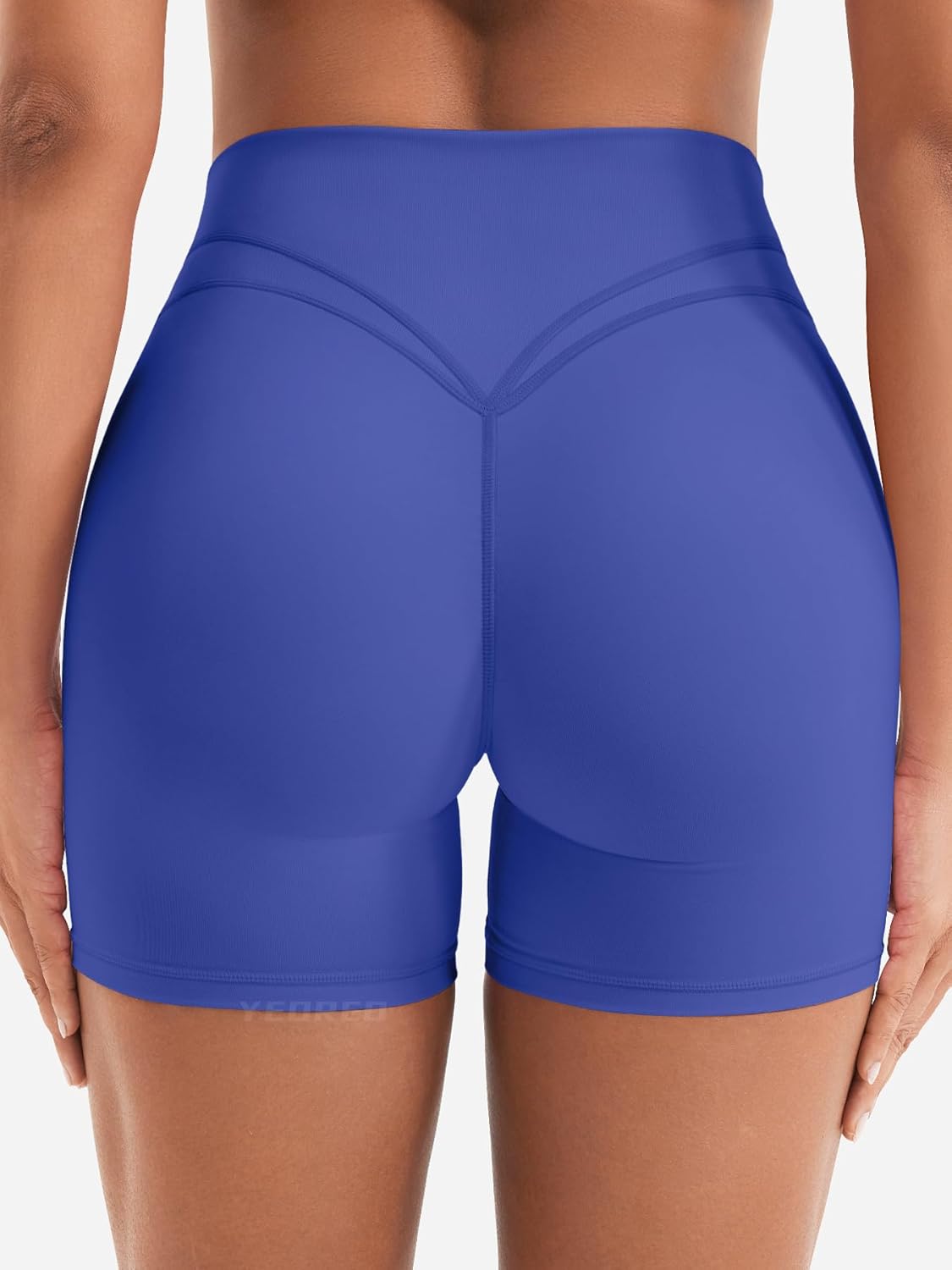 YEOREO Women Workout Yoga Shorts 4.5" No Front Seam Hidden Scrunch Almiy High Rise Buttery Biker Shorts - Image 2
