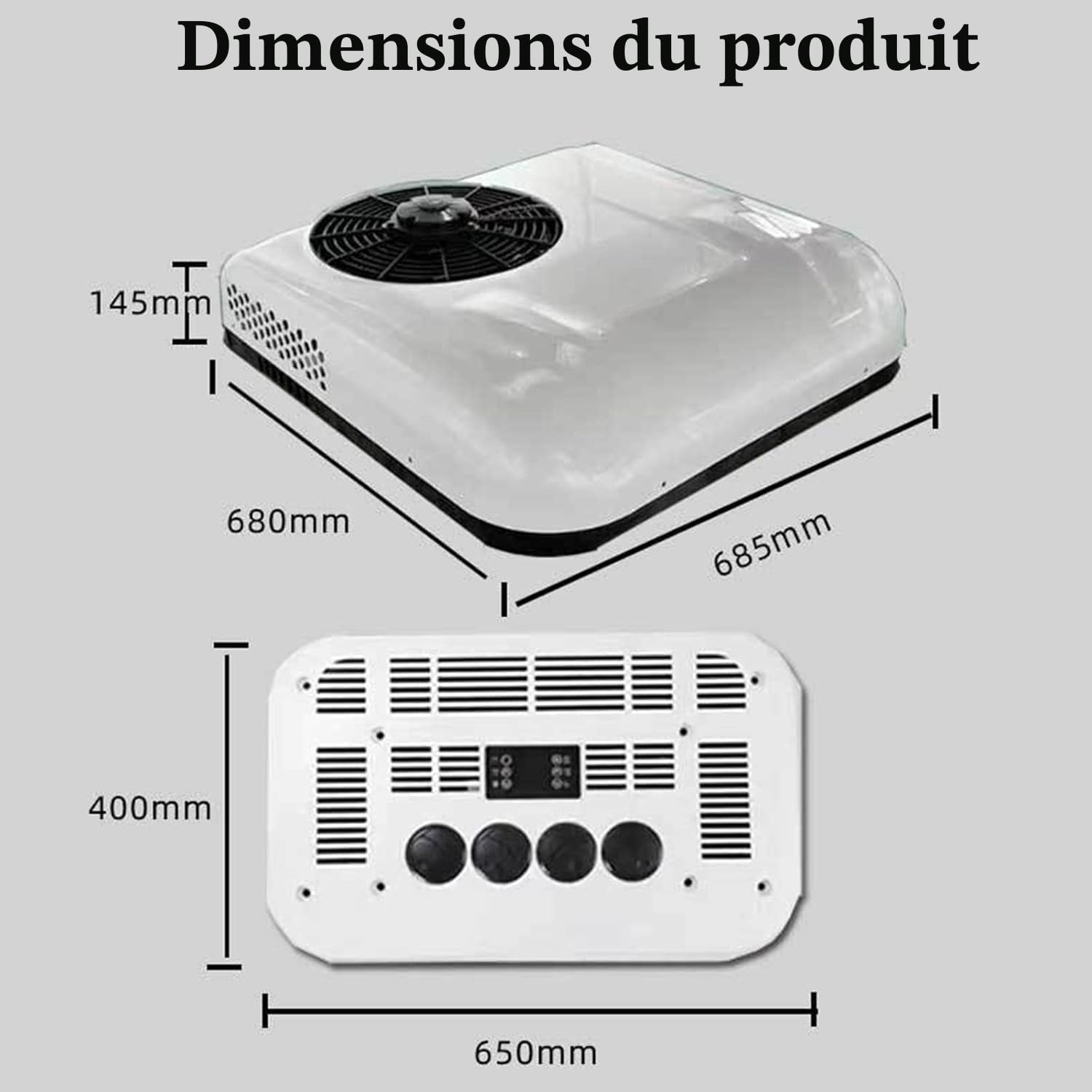 Climatiseur 12 V, pour caravane, véhicule tout-terrain, camion, camping-car (blanc) (blanc, 12 V)