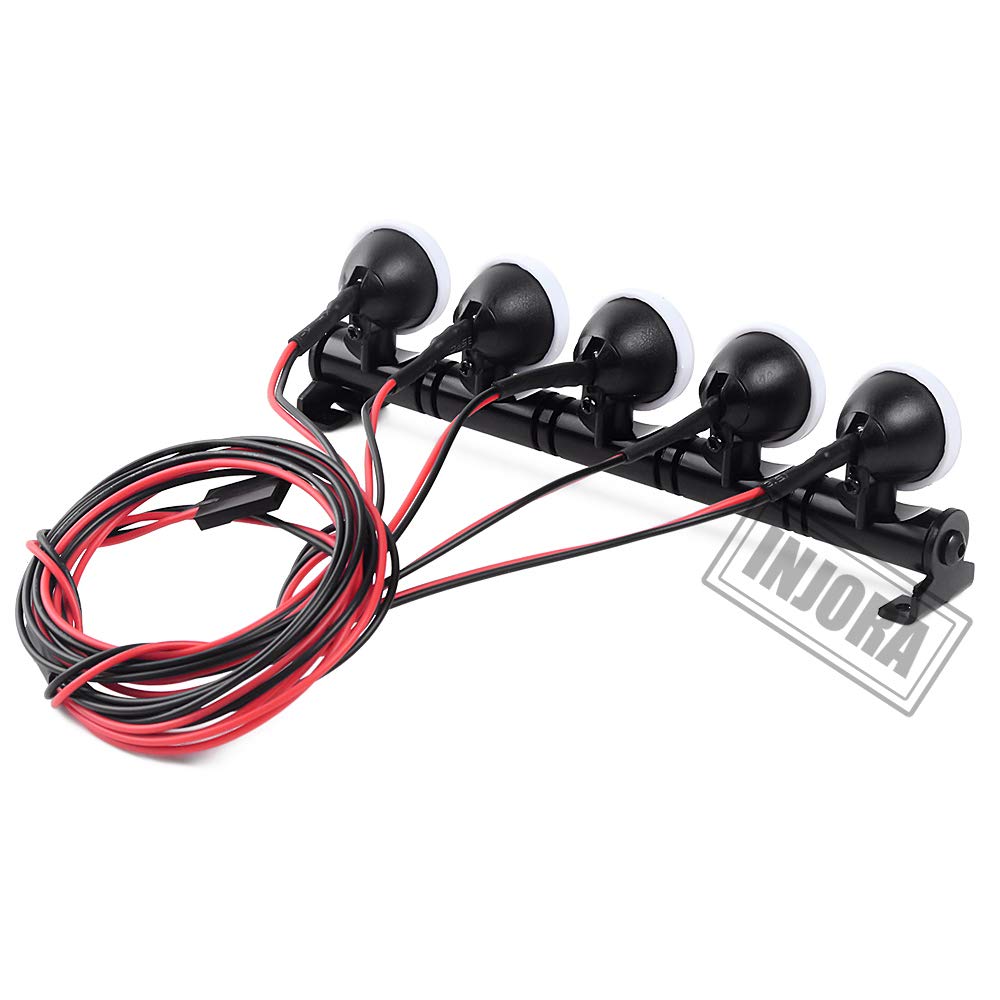Barre LED 5 LEDs Pour RC Crawler 1/10 - Éclairage Puissant Pour Traxxas TRX-4, SCX10 | Accessoire Voiture RC