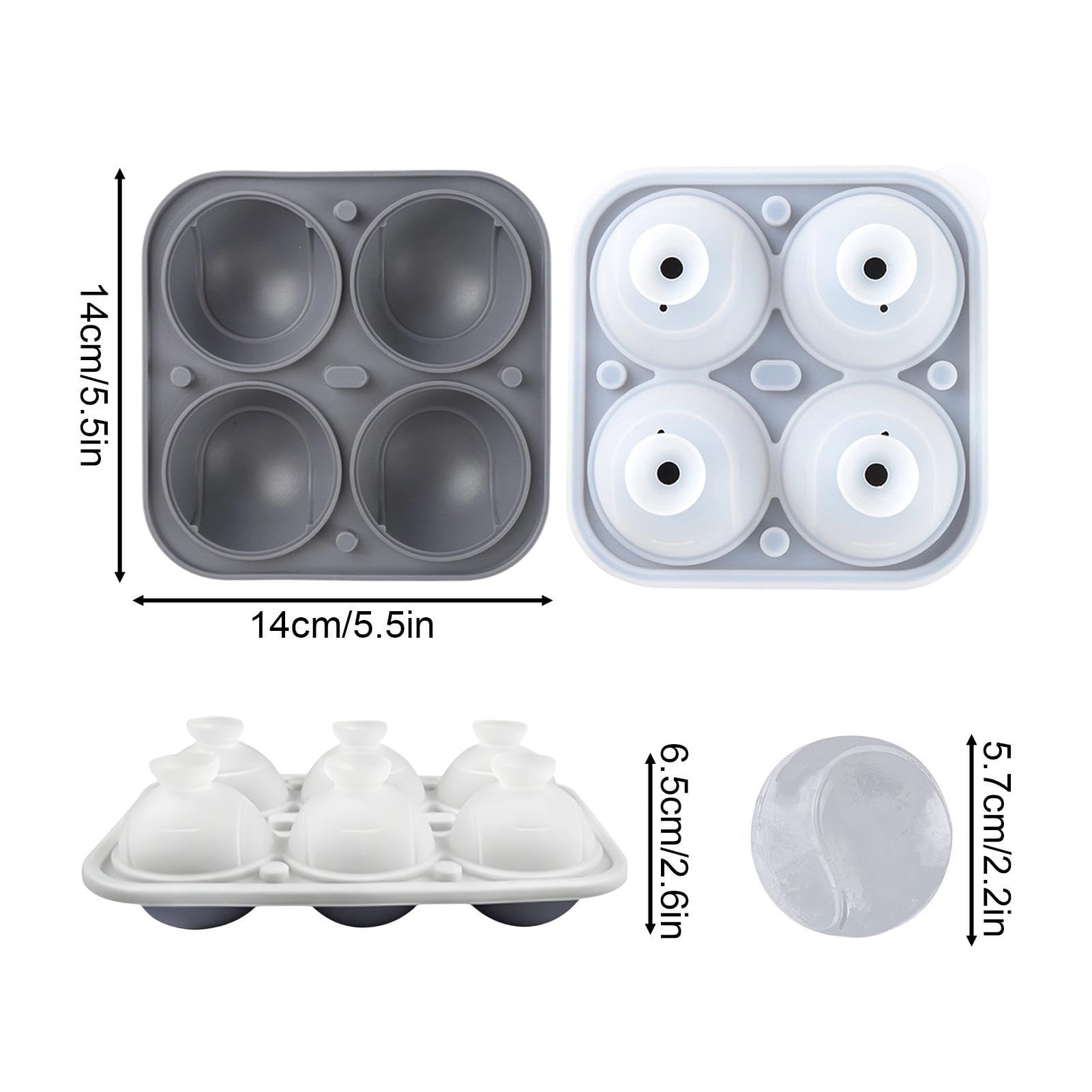 Stampo Per Ghiaccio Rotondo 4 Vaschette Silicone Riutilizzabile Rotondo