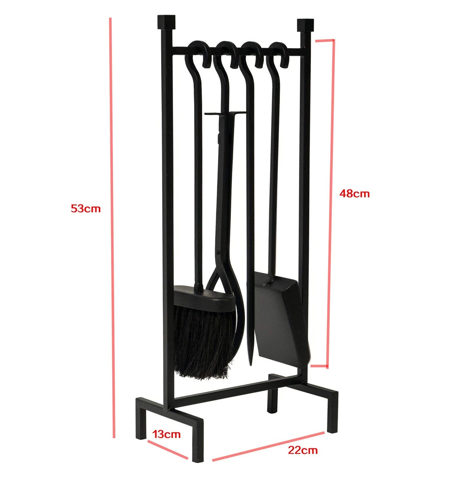 Set 5 Attrezzi Per Camino In Ferro Battuto - Nero Con Effetto Sfumato, Made In Italy - Foto 4