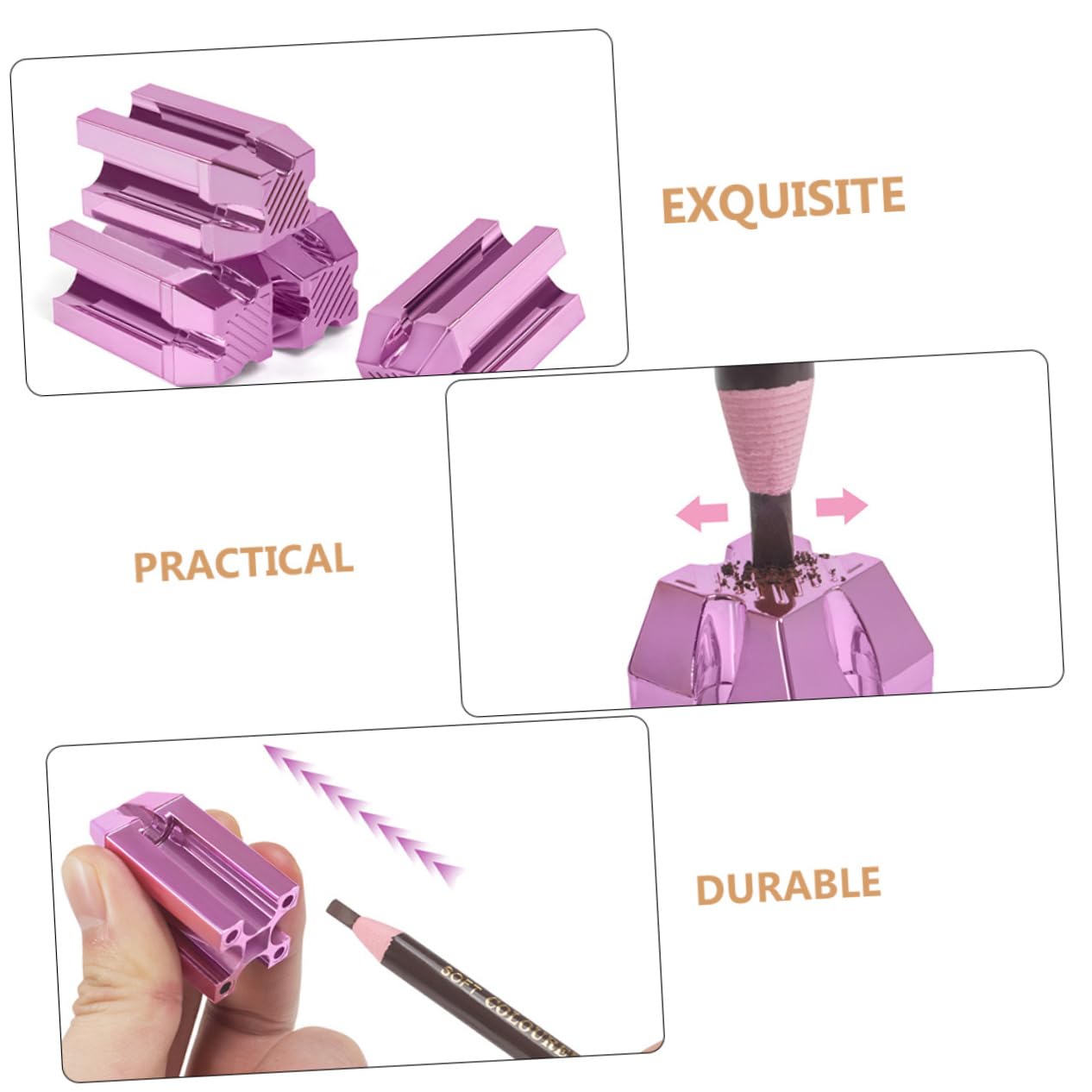 MUSISALY Portable Makeup Pencil Sharpener 2pcs Eyeliner Sharpener for for Travel and Beauty Routine