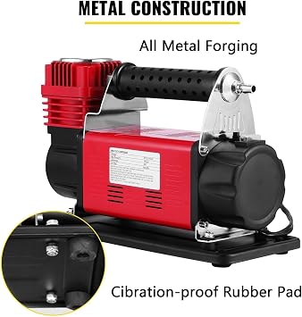 12V Portable Air Compressor Tyre Pump Car Inflator 160L/M 150 PSI Single Stage Auto Inflation for SUVs, RVs, Bicycles for Beginners DIY