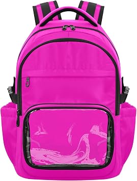 Rose Clear Backpack for School PVC Transparent Casual Backpack with Laptop Compartment for Student School Workout, Age 7-18 mochilas escolares negras