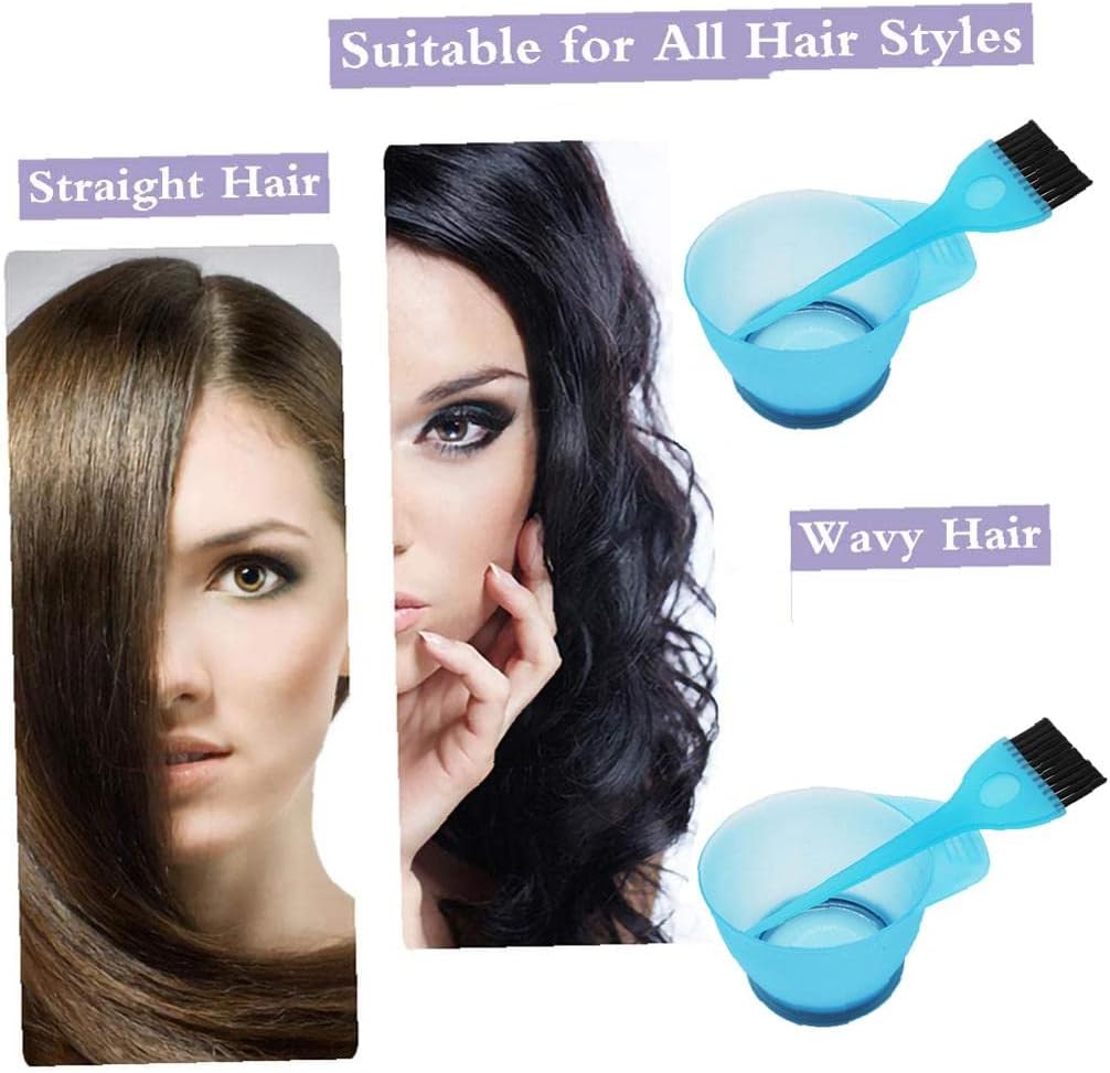1 Set Hair Dye Color Brush,and Bowl Set Hair Color Brush,Mixing Bowl Kit for Hair Tint Dying Coloring Applicator Blue Good Flexibility : Beauty & Personal Care