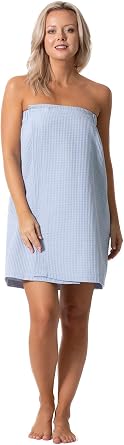 Womens Waffle Spa Body Wrap with Adjustable Closure