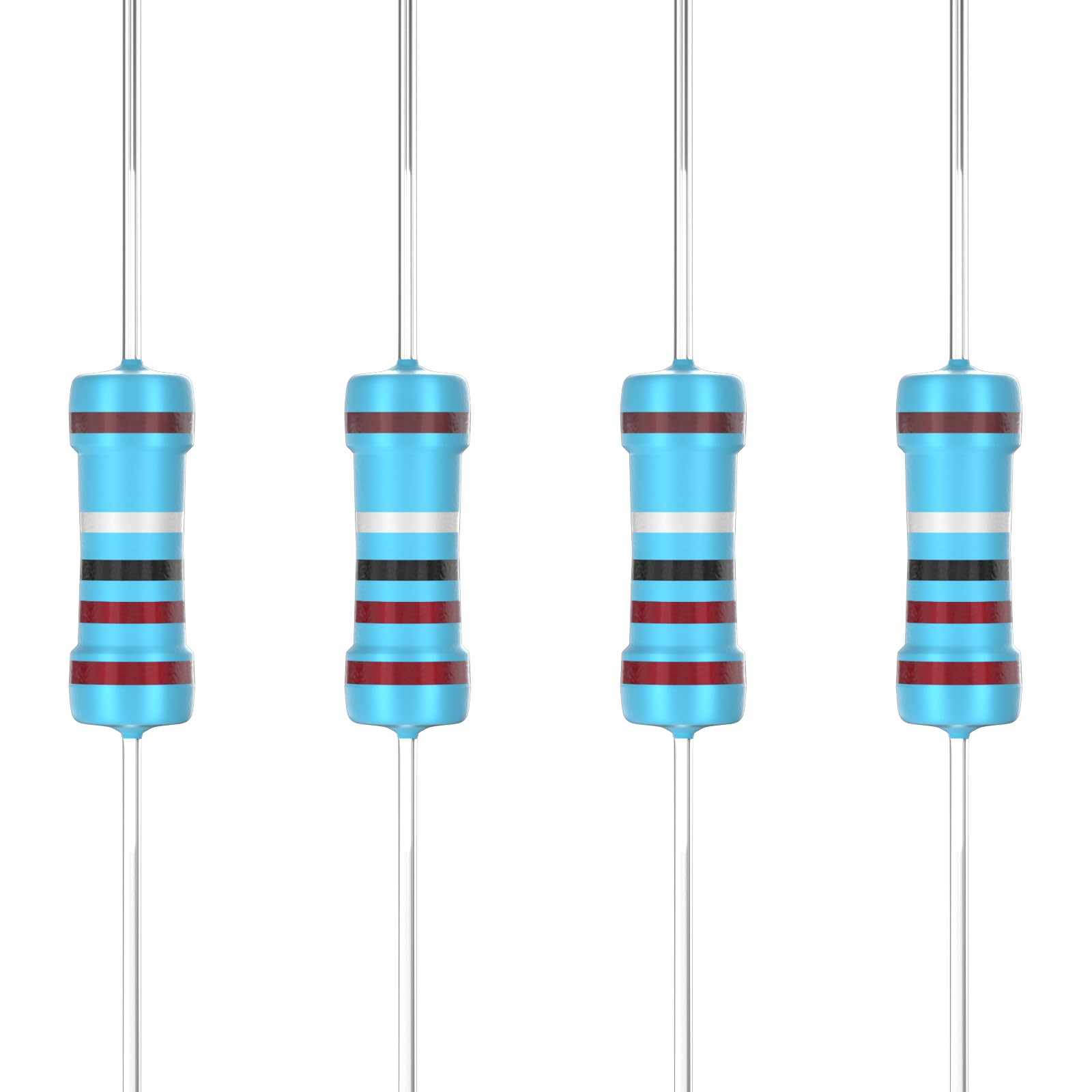GUEEYUAW 100 Pcs 2.2 Ω ohm Resistor 1W Metal Film Fixed Resistor 0.01 ±1% Tolerance Resistors