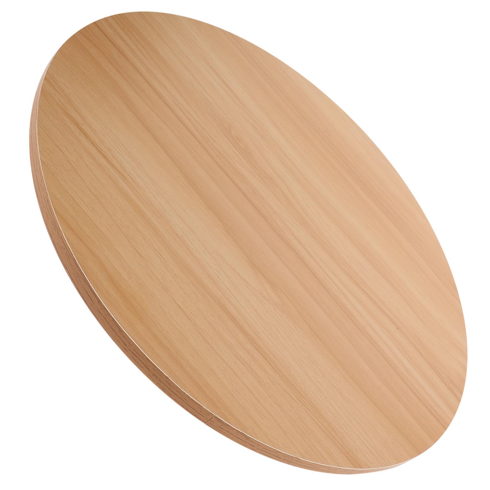 Plateau de table de bureau rond avec bords arrondis sécurisés et structure en bois massif