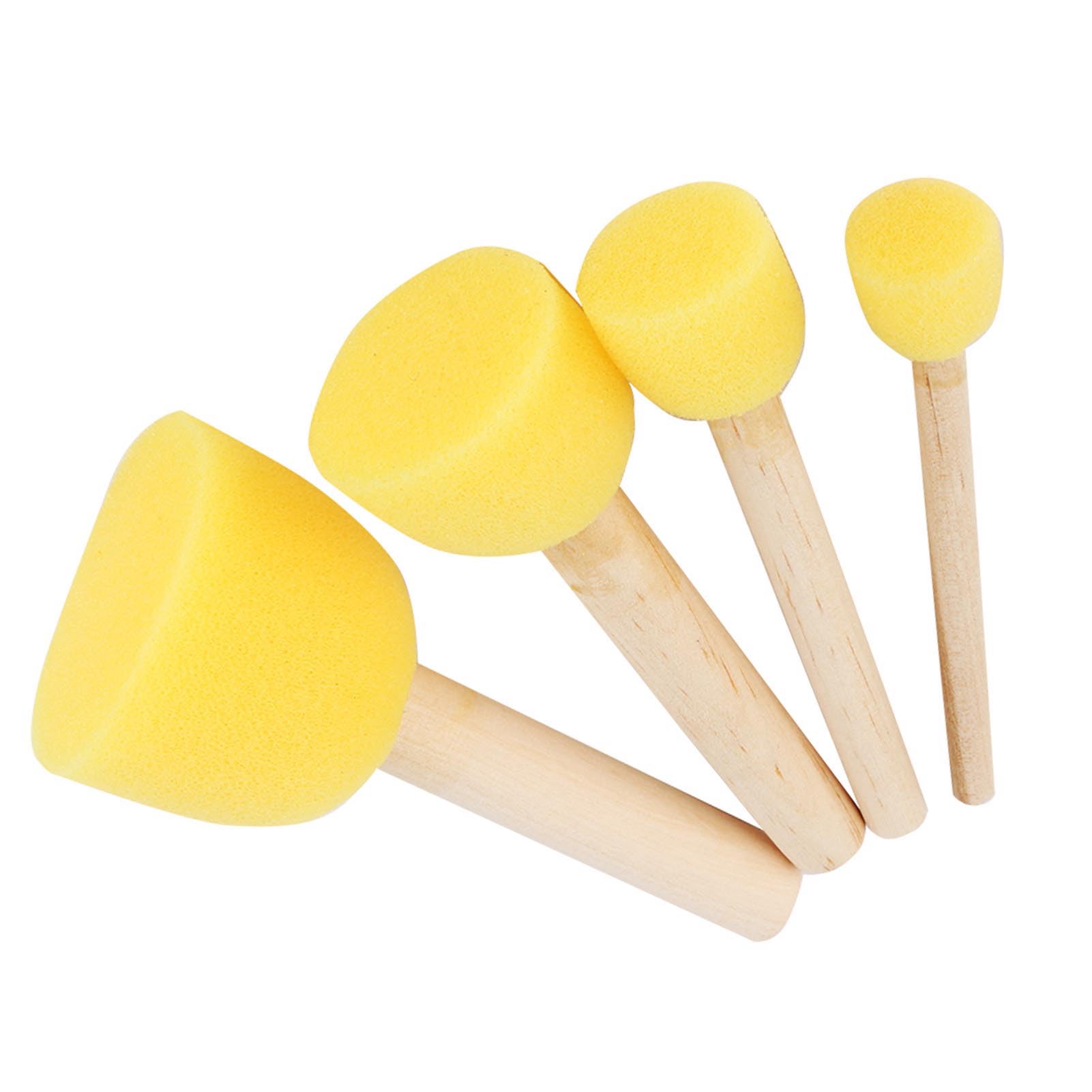 Wooden Handle Foam Sponge Paint Brush, Sponges Brushes for Painting, 8Pcs Wood Handle Stencil Spongess Foams Brush Furniture Craft Art Painting Tool