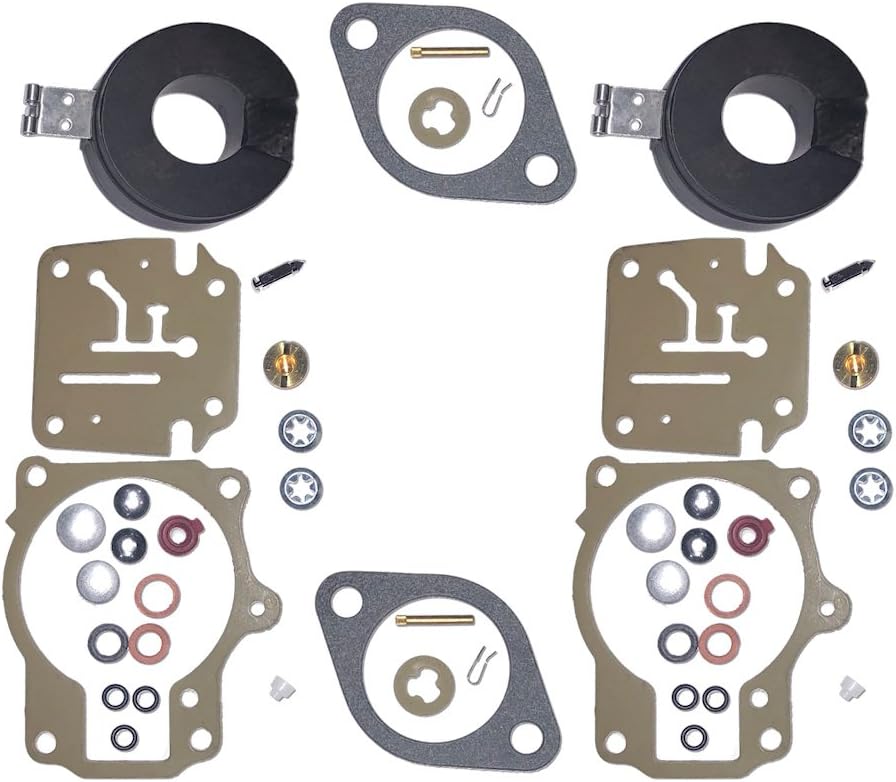 2x 396701 Carb Repair Rebuild Kits With Floats Fits 20hp Johnson Evinrude Outboard