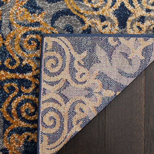 Tapete SAFAVIEH Evoke Collection 5'1" x 7'6" azul y naranja miniatura 5