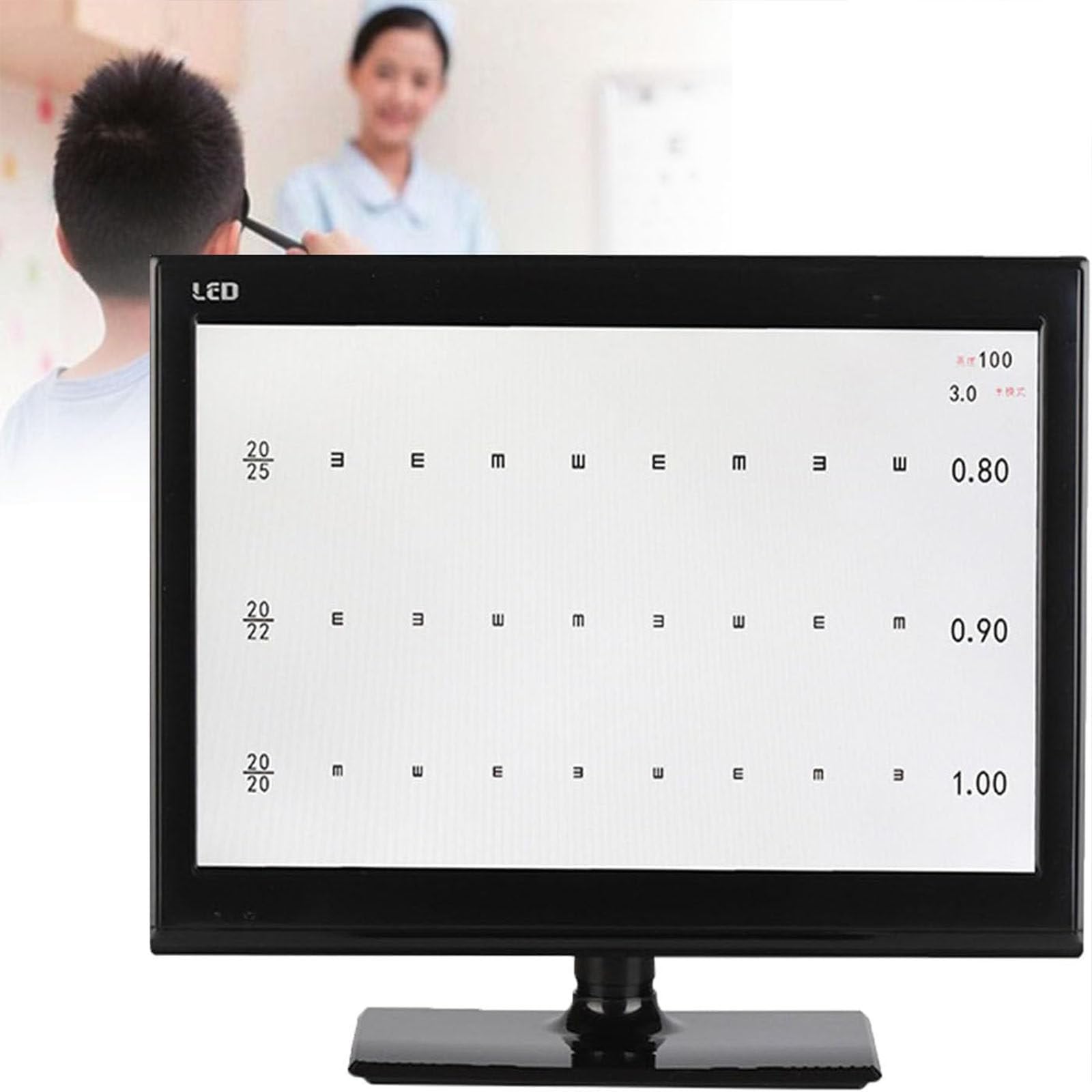 Cyfrowy wykres ostrości widzenia, miernik optyczny LCD z 300+ celami i 5 metodami wyświetlania, pilot zdalnego sterowania, ekran 21,5-calowy do oceny optometrii